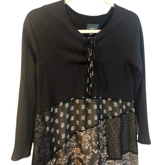 Anthropologie Maeve Belle Noir Patchwork Midi Dress Size Small - Picture 3 of 12